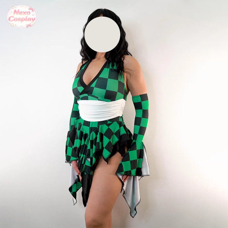 Anime Cosplay Tanjiro - Gender‑bend Tanjiro Kamado Swimsuit Cosplay Costume