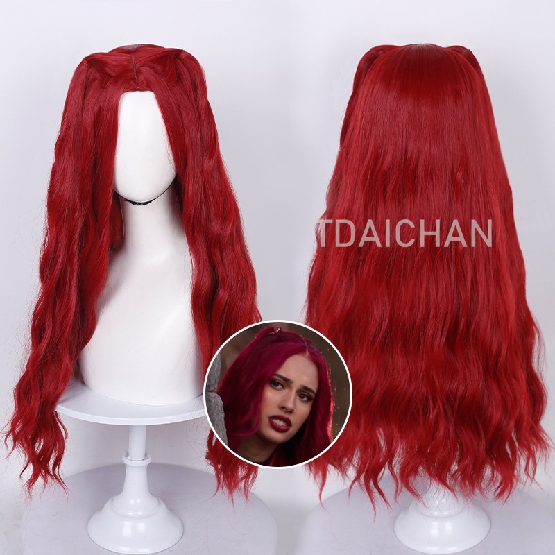 Curly Cosplay Wig Red princess - Anime Cosplay Blue Hair ulasan dan harga