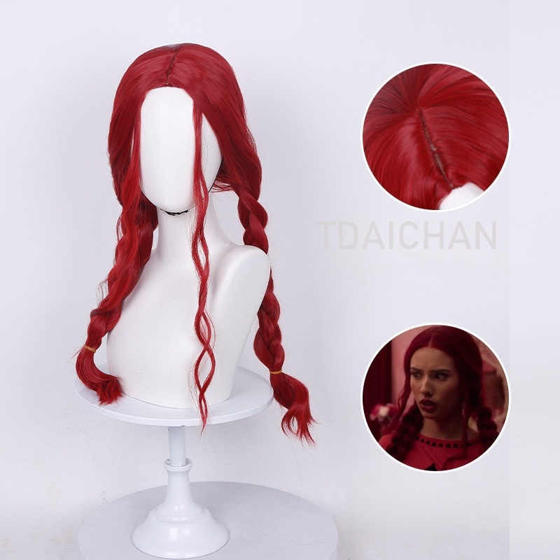 Curly Cosplay Wig Red princess - Anime Cosplay Blue Hair ulasan dan harga