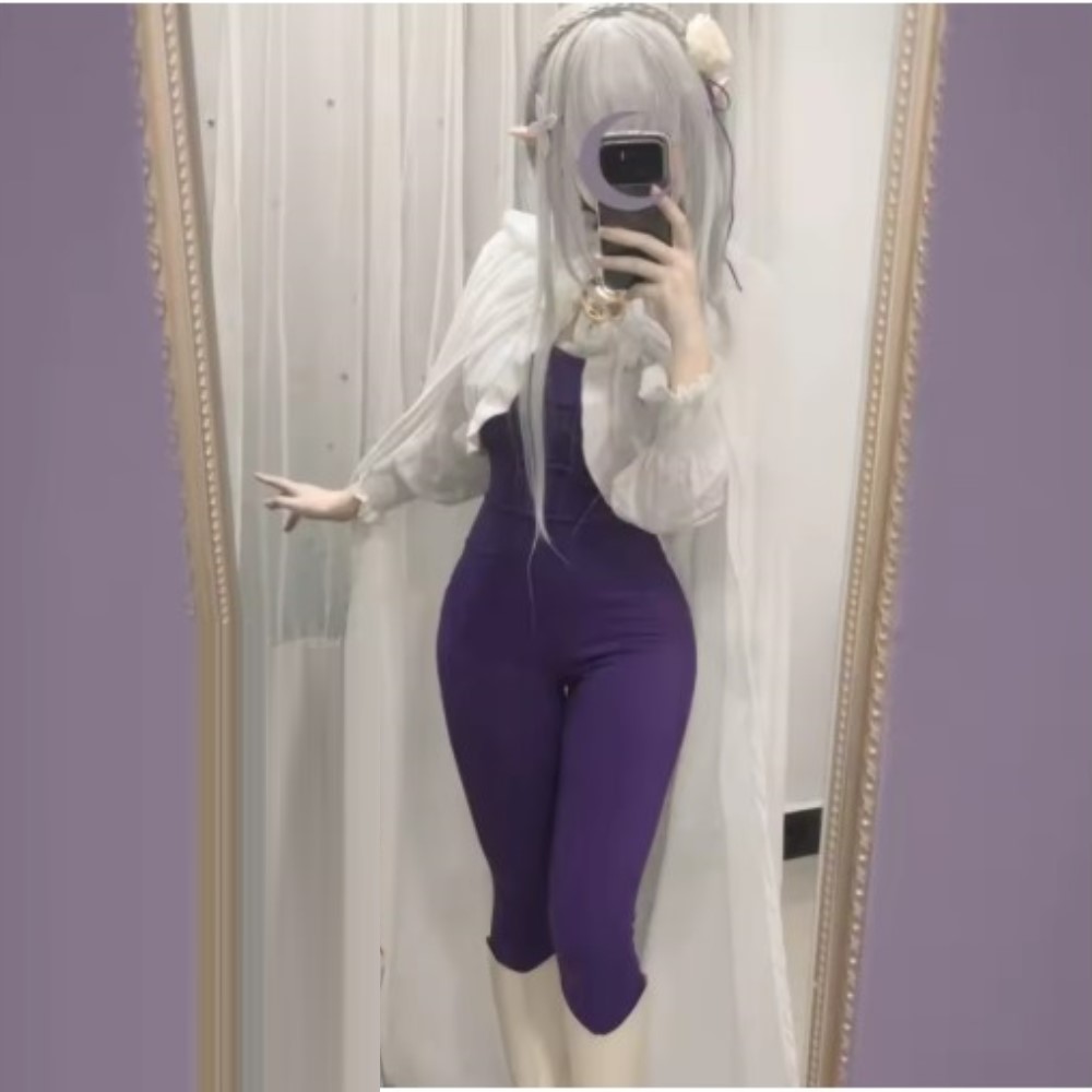 NEW Emilia Rezero Cosplay Cost - Anime Cosplay Re Zero ulasan dan harga