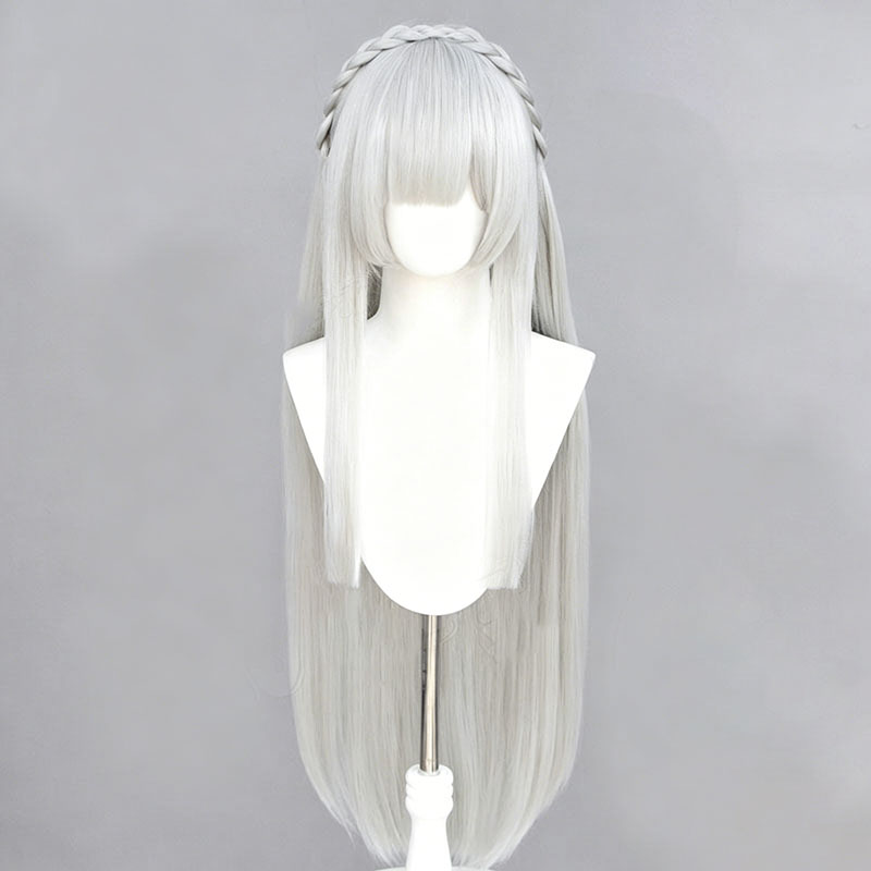 Anime Re:Zero Emilia Cosplay W - Cosplay Anime White Hair ulasan dan harga