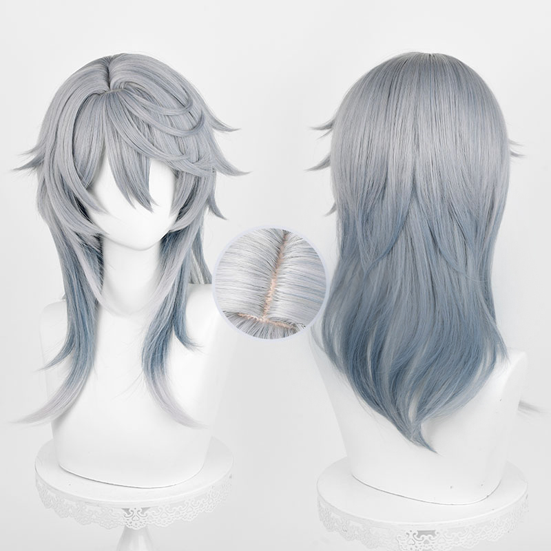 HSR Sunday Cosplay Wig 52cm Gr - Anime Cosplay Blue Hair ulasan dan harga