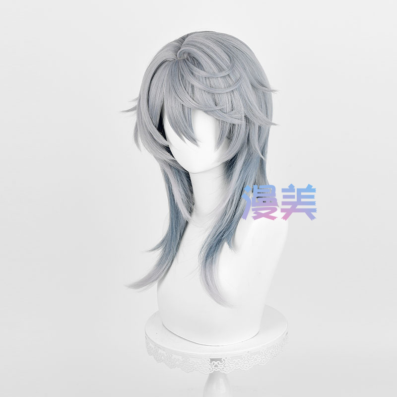HSR Sunday Cosplay Wig 52cm Gr - Anime Cosplay Blue Hair ulasan dan harga