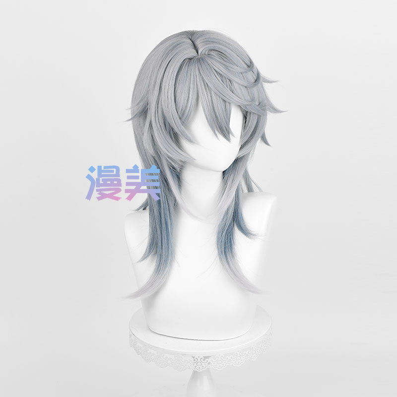 HSR Sunday Cosplay Wig 52cm Gr - Anime Cosplay Blue Hair ulasan dan harga