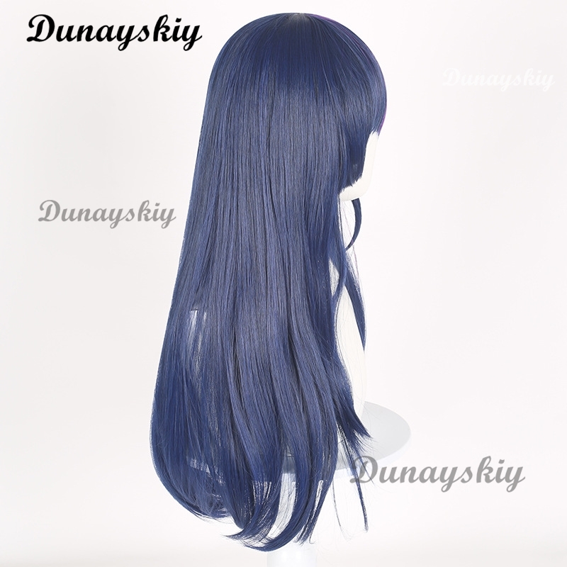 Purple Blue Pink Mixed Long Tw - Anime Cosplay Blue Hair ulasan dan harga