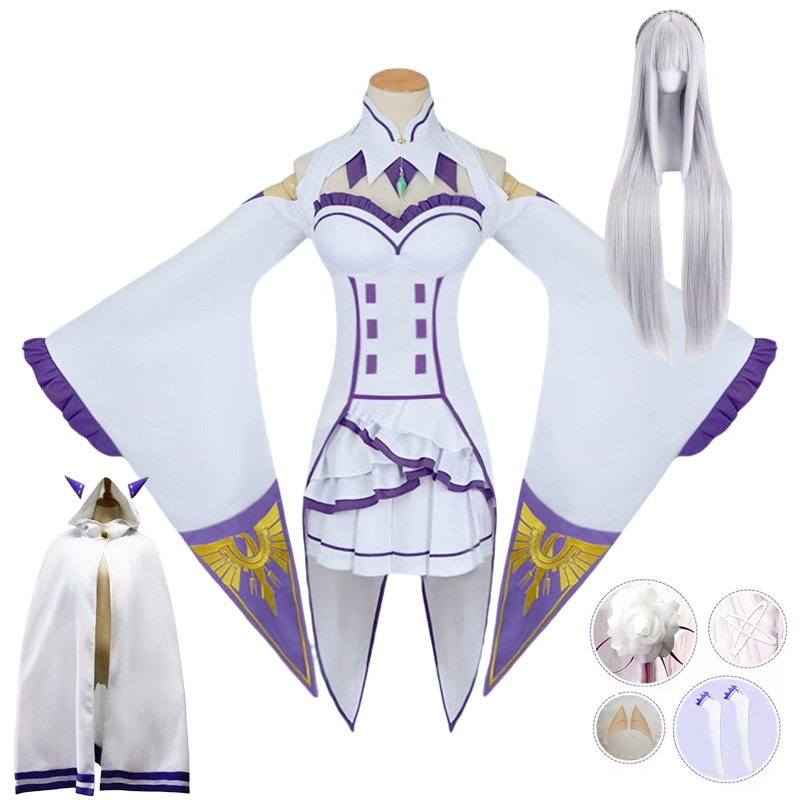 Emilia Cosplay Re Life in a di - Anime Cosplay Re Zero ulasan dan harga