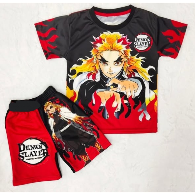 Demon Slayer Kids T-shirt Shor - Anime Cosplay Tanjiro ulasan dan harga