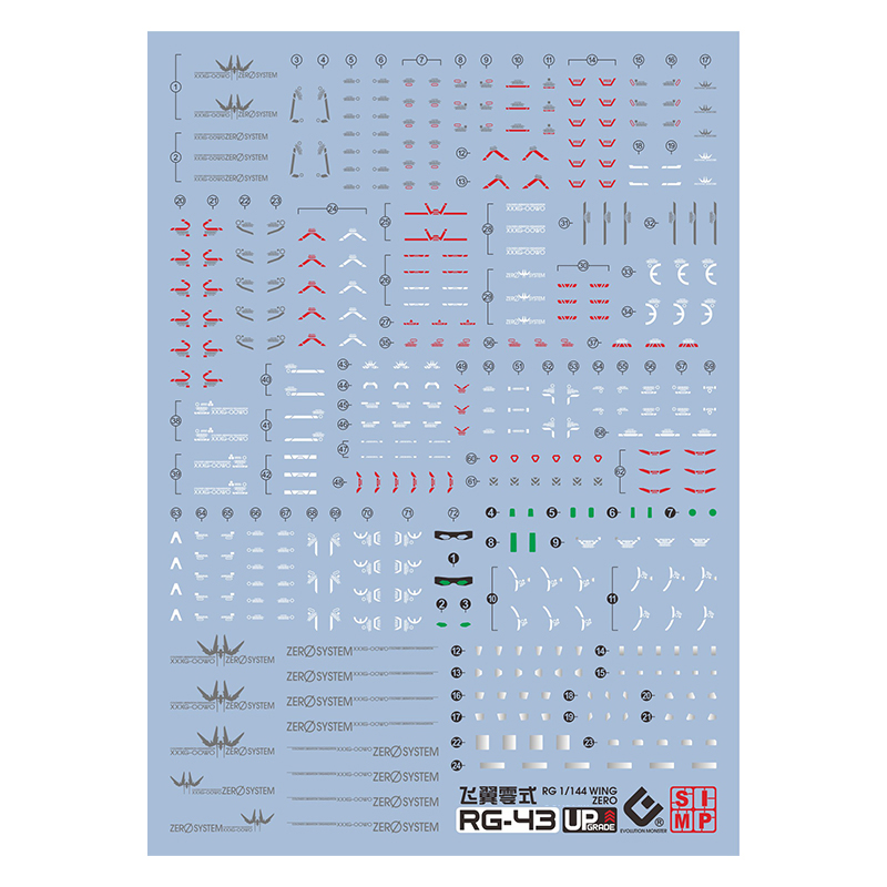 Hot EVO Decal RG43 for RG 1/14 - Bandai Gundam Rg ulasan dan harga