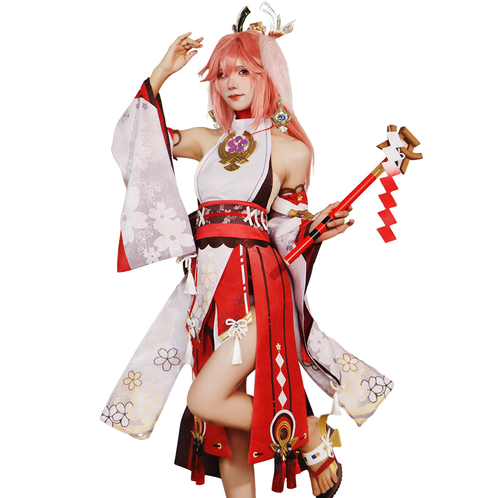 Genshin Impact Yae Miko Cospla - Cosplay Anime Yae Miko ulasan dan harga