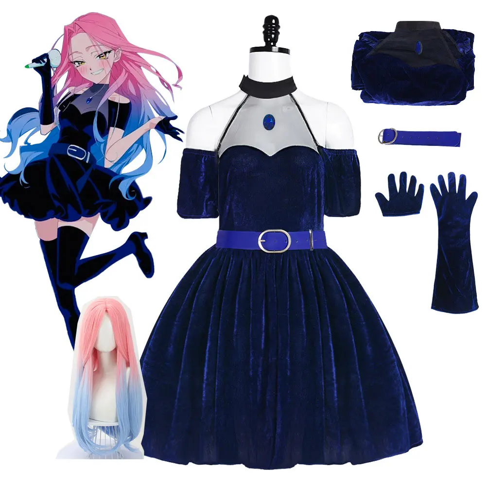 Anime Alien Stage Mizi Sua Cos - Anime Cosplay Blue Hair ulasan dan harga