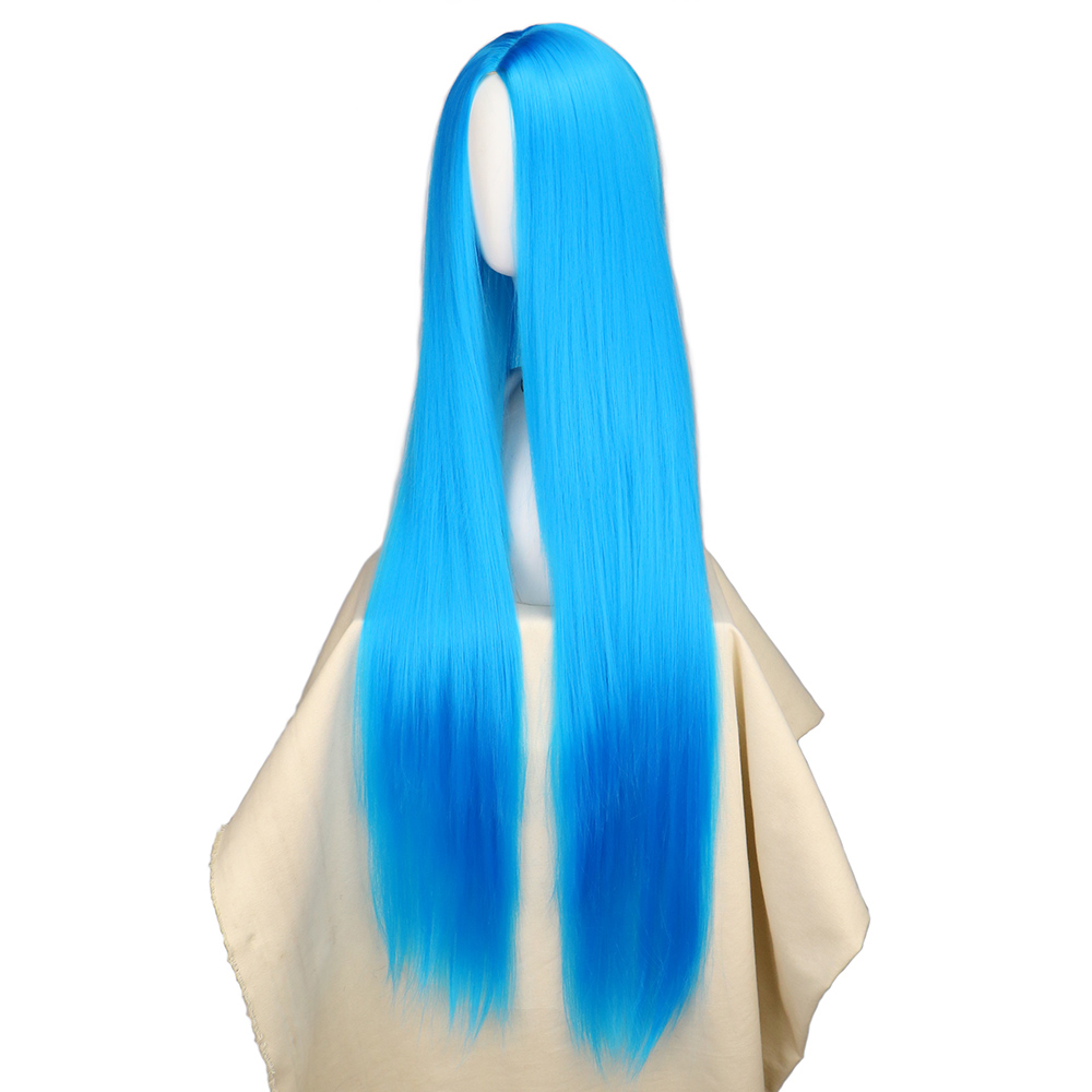 QQXCAIW Cosplay 100cm Long Blu - Anime Cosplay Blue Hair ulasan dan harga