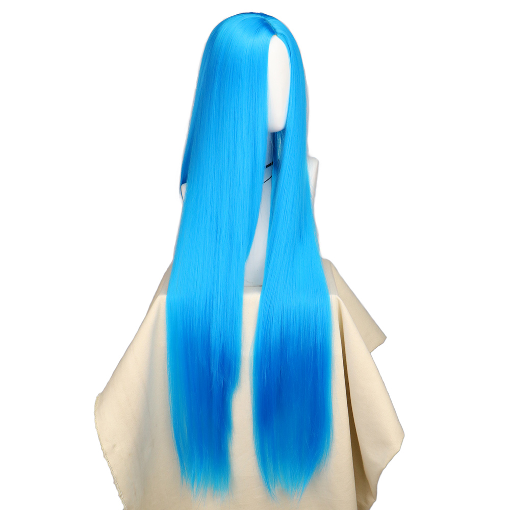 QQXCAIW Cosplay 100cm Long Blu - Anime Cosplay Blue Hair ulasan dan harga